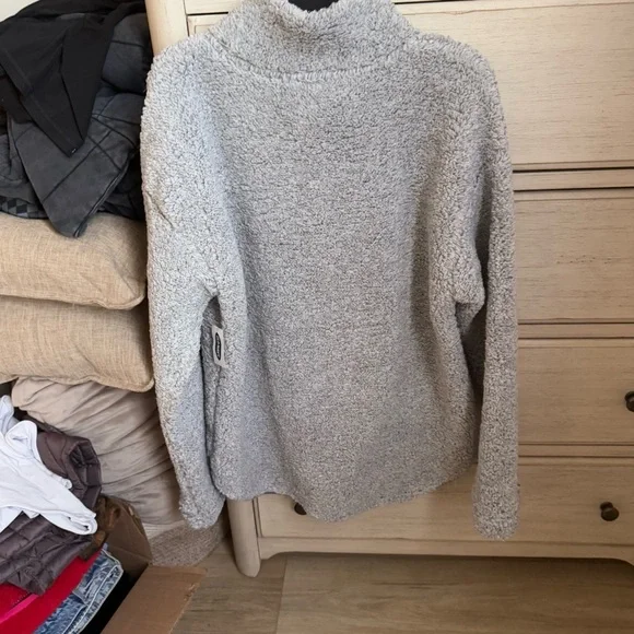 Old Navy Gray Sherpa quarter zip - Picture 7 of 8